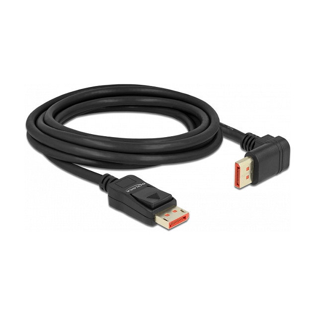DeLOCK Cable DisplayPort 8K 60Hz 3m con conector angular 90°