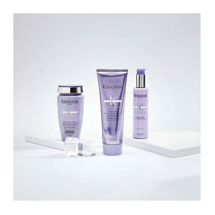 Kerastase Champú Violeta Blond Bain Uviolet 250 mL para Cabello Rubio Frío, Neutraliza Tonos Amarillos y Metálicos con Ácido Hialurónico