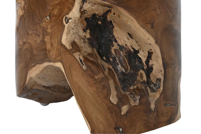 DKD Home Decor Mesita Auxiliar de Teca Tronco Natural