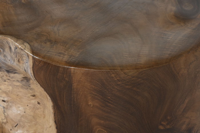 DKD Home Decor Mesita Auxiliar de Teca Tronco Natural