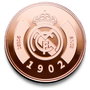 REAL MADRID Moneda Coleccionable 1902 en Bronce - Réplica Conmemorativa del Origen del Club en Cápsula Acrílica