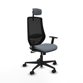 PIQUERAS Y CRESPO Silla de oficina Mardos con mecanismo Sincro, Gris y Negro