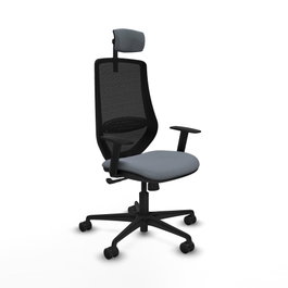 PIQUERAS Y CRESPO Silla de oficina Mardos con mecanismo Sincro, Gris y Negro