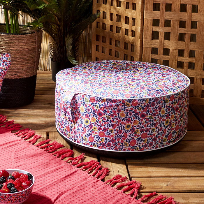Home Deco Factory Puf Hinchable Estampado Floreado 56x25 cm Home Deco Factory Puf Hinchable Estampado Floreado 56x25 cm