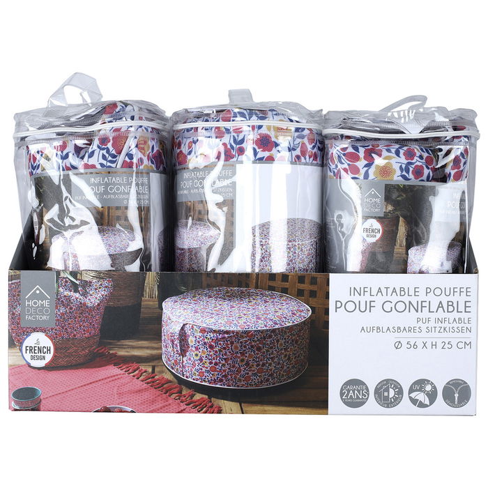 Home Deco Factory Puf Hinchable Estampado Floreado 56x25 cm Home Deco Factory Puf Hinchable Estampado Floreado 56x25 cm