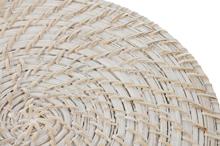 DKD Home Decor Balines Blanco Natural Ratan Bambu 34 x 34 x 1.5 cm