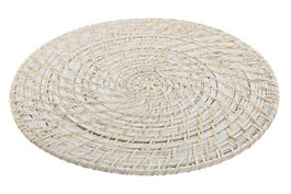 DKD Home Decor Balines Blanco Natural Ratan Bambu 34 x 34 x 1.5 cm