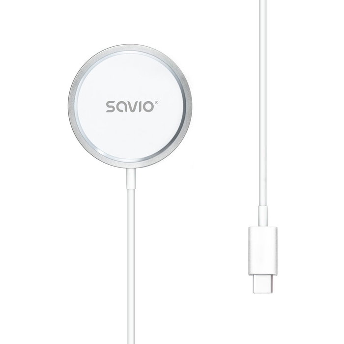 SAVIO Cargador de inducción Qi blanco 15W LA-11