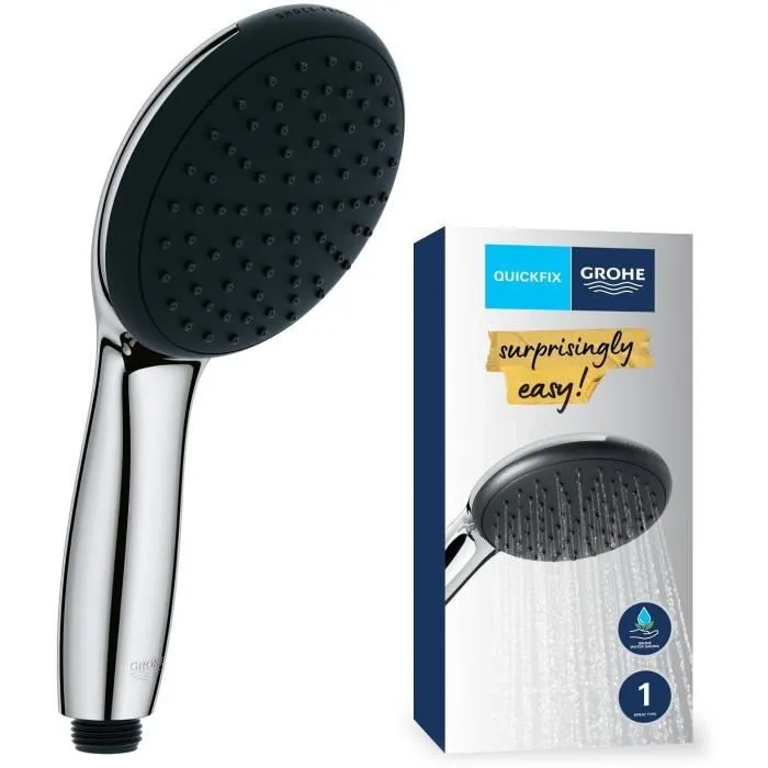 Grohe Vitalio Start 110 Rociador de Ducha 27940001, 1 Chorro Lluvia, Ahorro de Agua, Proceso Antical, Cromo Grohe Vitalio Start 110 Rociador de Ducha 27940001, 1 Chorro Lluvia, Ahorro de Agua, Proceso Antical, Cromo