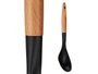 Kinvara Cuchara de Cocina con Mango de Madera Plástico (PBT) Negro y Natural 33.5x33.5x3.5 cm (Set de 12)