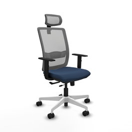 PIQUERAS Y CRESPO Silla de oficina Haches con mecanismo Sincro/Traslack Azul marino y Gris