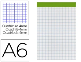 Liderpapel Bloc notas cuadro 4 mm A6 80 hojas