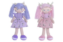 DKD Home Decor Muñeca Poliéster Surtida Lila y Rosa 20x10x40 cm