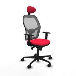 PIQUERAS Y CRESPO Silla de oficina Jorquera Mecanismo Sincro Rojo/Gris