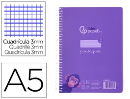 Liderpapel Cuaderno Espiral Pautaguía A5 Lila