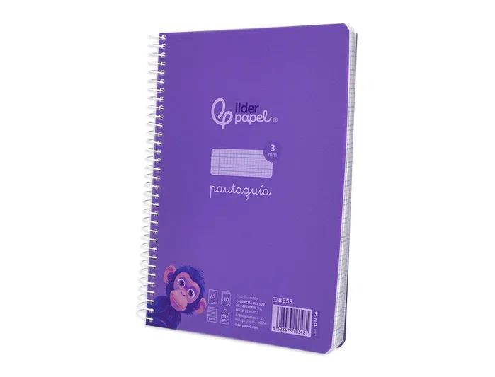 Liderpapel Cuaderno Espiral Pautaguía A5 Lila