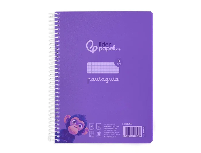 Liderpapel Cuaderno Espiral Pautaguía A5 Lila