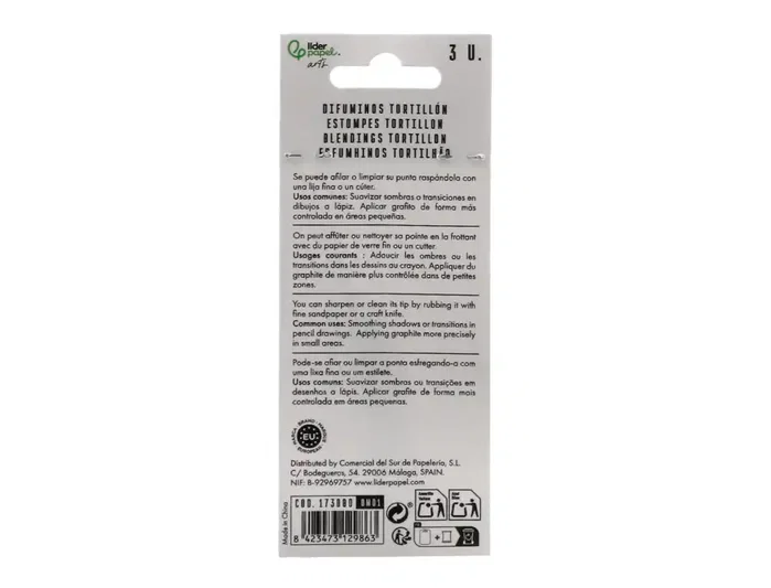 Liderpapel Set de 3 Difuminos Diámetros Surtidos 70 mm / 80 mm / 90 mm