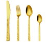 DKD Home Decor Set de Cubertería de 16 Piezas en Acero Inoxidable Dorado Rugoso