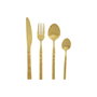 DKD Home Decor Set de Cubertería de 16 Piezas en Acero Inoxidable Dorado Rugoso