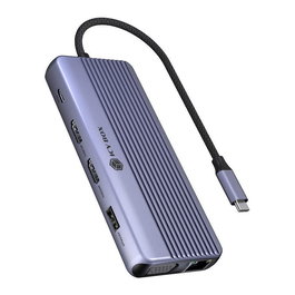 ICY BOX IB-DK4062-CPD Docking Station USB-C 100W Multi Puerto con HDMI 4K 60Hz, Ethernet, Lectora de Tarjetas, Aluminio Antracita