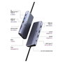 ICY BOX IB-DK4062-CPD Docking Station USB-C 100W Multi Puerto con HDMI 4K 60Hz, Ethernet, Lectora de Tarjetas, Aluminio Antracita