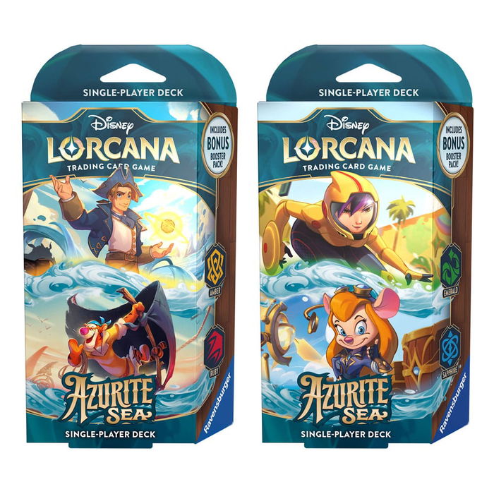 Ravensburger Disney Lorcana TCG - Mazo de Inicio Azurite, Juego de Cartas Coleccionable en Inglés, Incluye 60 Cartas y Pack de Refuerzo