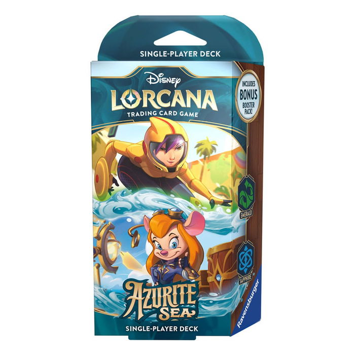 Ravensburger Disney Lorcana TCG - Mazo de Inicio Azurite, Juego de Cartas Coleccionable en Inglés, Incluye 60 Cartas y Pack de Refuerzo