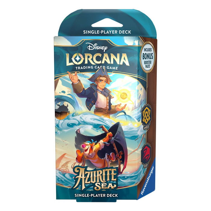 Ravensburger Disney Lorcana TCG - Mazo de Inicio Azurite, Juego de Cartas Coleccionable en Inglés, Incluye 60 Cartas y Pack de Refuerzo