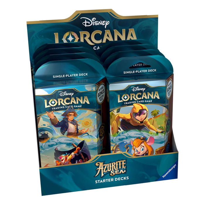 Ravensburger Disney Lorcana TCG - Mazo de Inicio Azurite, Juego de Cartas Coleccionable en Inglés, Incluye 60 Cartas y Pack de Refuerzo