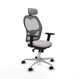 PIQUERAS Y CRESPO Silla de oficina Jorquera con mecanismo Sincro, Blanco y Gris
