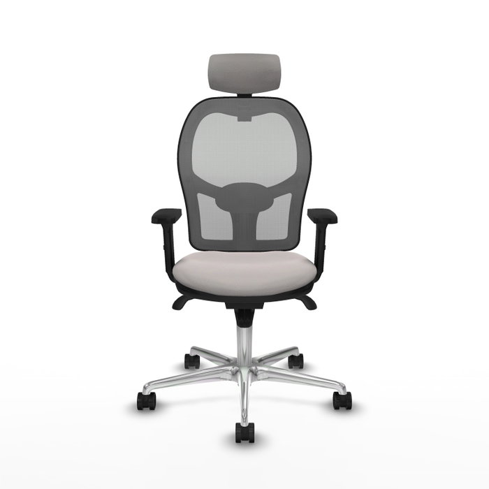 PIQUERAS Y CRESPO Silla de oficina Jorquera con mecanismo Sincro, Blanco y Gris