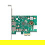 DeLOCK Tarjeta PCI Express x1 con 1 Puerto USB Tipo-C Externo PD 30W y 2 Puertos USB Tipo-A Externo USB 5 Gbps, PCIe 2.0, USB 3.2 Gen 1, Verde