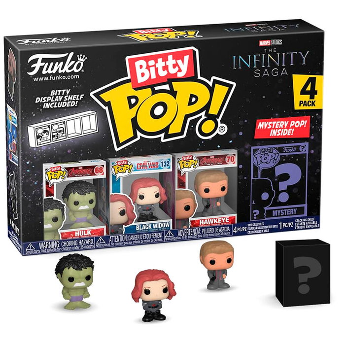 FUNKO Blister 4 figuras Bitty POP Marvel The Infinity Saga Hulk