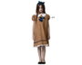 Disfraz de Muñeca Vintage Marrón con Lazo Azul para Niña 3-4 Años - Vestido Halloween Terror