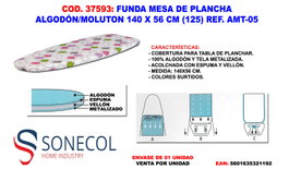 Funda de mesa de plancha Algodón / Moluton 140 x 56 (125) AMT-05