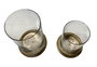 DKD Home Decor Set de 2 Portavelas de Mango y Cristal Marrón