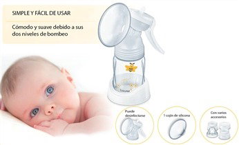 Beurer BY-15 Extractor de Leche Manual Libre de BPA, con Cojín de Silicona