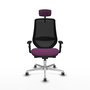 PIQUERAS Y CRESPO Silla de oficina Mardos con mecanismo Sincro/Traslack, Morado y Negro
