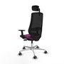 PIQUERAS Y CRESPO Silla de oficina Mardos con mecanismo Sincro/Traslack, Morado y Negro
