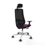 PIQUERAS Y CRESPO Silla de oficina Mardos con mecanismo Sincro/Traslack, Morado y Negro