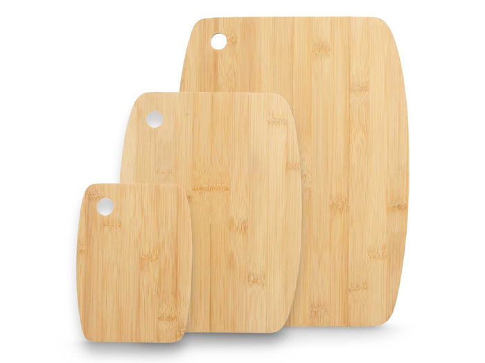 KINVARA Set 3 Tablas de Corte de Bambú, Madera - 37x3x28 cm (Set de 12)