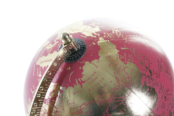DKD Home Decor Globo Terráqueo Aluminio y PVC Dorado 18,5x16,5x38 cm