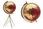 DKD Home Decor Globo Terráqueo Aluminio y PVC Dorado 18,5x16,5x38 cm