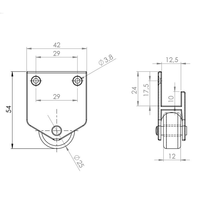 Q&Q Rueda Abs Ø25 Para Cajón Nido H30 Sp12 Q&Q Rueda Abs Ø25 Para Cajón Nido H30 Sp12