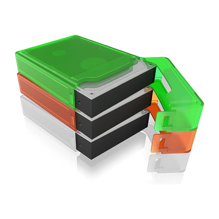 ICY BOX IB-AC602b-6 Funda de Protección para Disco Duro 3.5" – 6 Colores (Azul, Verde, Gris, Naranja, Rojo, Blanco)