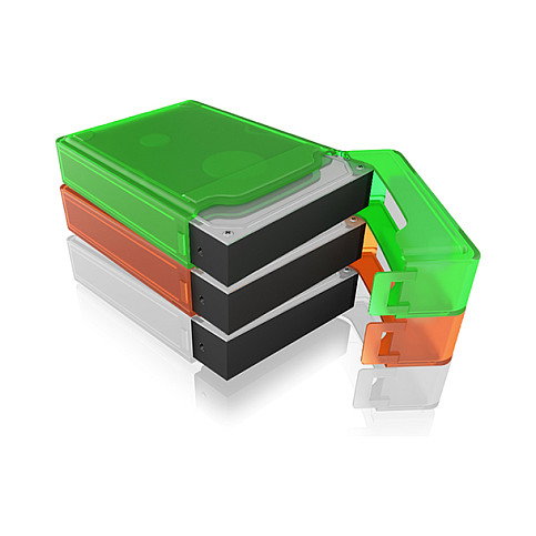 ICY BOX IB-AC602b-6 Funda de Protección para Disco Duro 3.5" – 6 Colores (Azul, Verde, Gris, Naranja, Rojo, Blanco)