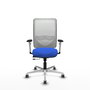 PIQUERAS Y CRESPO Silla de oficina Zulema con mecanismo Sincro/Traslack, Azul y Blanco