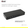 Club 3D Conmutador KVM 4K60Hz 2 Entradas USB-C, HDMI, DisplayPort, 3xUSB-A, 2xUSB-C, LAN, Negro