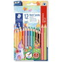 Staedtler Triplus Jumbo Lápices de Colores Surtidos 10+2 con Sacapuntas de Regalo